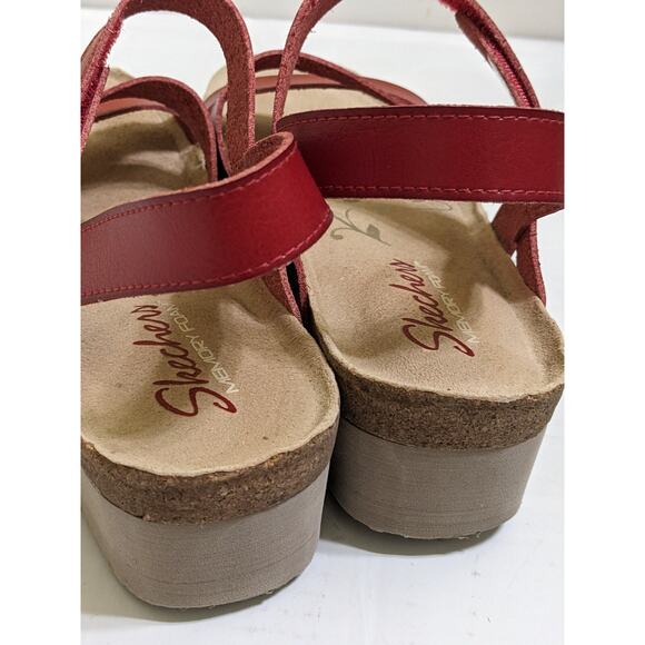Skechers Troos Simply Effortless Wedge Sandals 7 Womens Tan Brown Comfort Travel - Picture 4 of 8
